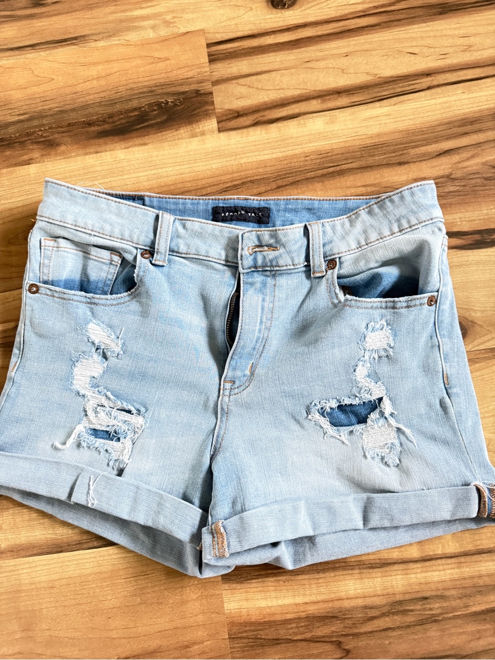 Aeropostale Women’s High-Rise Midi Denim Shorts (Size 12)